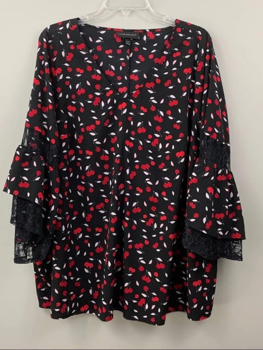 Lane Bryant Black Cherry-Print Tunic Dress